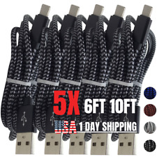 5X Bulk Lot 6Ft 10Ft Heavy Duty USB Charger Cable For iPhone 11 XR 8 7 iPad Cord picture