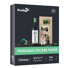 100 Sheets Koala Glossy Sticker Paper 8.5x11 Photo Inkjet + Laser Printers 36lb picture