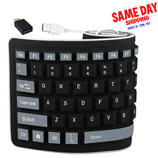 Silent Foldable Silicone USB Keyboard Waterproof Rollup Keyboard for PC Computer picture