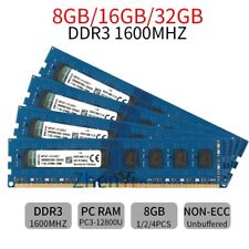Kingston 32GB 16GB 8GB DDR3 1600MHz PC3-12800U KVR16N11/8 Desktop Memory LOT ABB picture