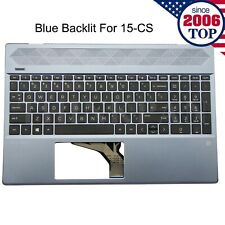 New HP Pavilion 15-CS 15T-CS 15-CW 15-CS3073CL Palmrest Keyboard W Backlit Blue picture