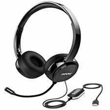Mpow USB/3.5mm Headset Noise Cancelling Mic Stereo Wired Call Center Headphone picture