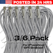 3/6x Braided USB Charger Cable Cord For iPhone 14 13 12 11 7 8 6 XR XS Data Fast picture