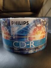 50 Pack Philips Logo Brand Blank CDR CD-R 52X Disc Record 80 min 700Mb picture