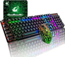 Wireless Type-C 2.4G Gaming Keyboard and Mouse Rainbow LED Backlit Rechargeable picture