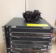 CISCO SYSTEMS WS-C6500-E SERIES CHASSIS SYSTEM WITH 4X CARDS RACK EARS WORKING picture