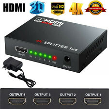 HD 4K 4 Port HDMI Splitter 1x4 Repeater Amplifier 1080P 3D Hub 1 In 4 Out picture