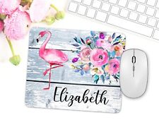 Personalized Flamingo Mouse Pad, Custom Name Office Desk Accessories For Women picture