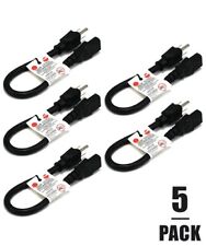 5x 1ft 3-Conductor 14AWG NEMA 5-15P to IEC320 C13 PC Power Cord Cable 3-Prong picture