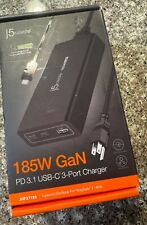 j5Create - 185W GaN PD 3.1 USB-C 3-Port Laptop Super Charger - JUP37185 - Black picture