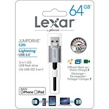 Lexar 64GB JumpDrive C25i Lightning to USB 3.0 Cable with Built-In Flash Drive picture