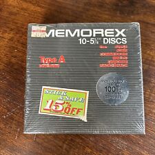 Vintage 80s Memorex Type A 5.25 10 Pack Commodore Apple Atari IBM PC NOS picture