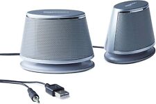 USB Plug-n-Play Computer 2 Speakers, 1 Pair, Set of 2, Silver, OPENBOX picture