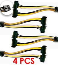 4 PCS Dual 15Pin SATA Male To PCIe 8Pin Male Video Card Power Cable picture