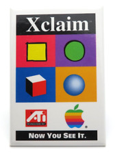 Vintage Apple Computer Employee Pin Back Button, Apple ATI Xclaim picture