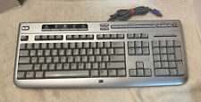 HP Wired PS/2 Multimedia Keyboard RT7H10 Silver Genuine Tested 5187-7583 picture