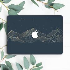 Night Sky Mountains Gold Line Art Dark Hard Case For Macbook Pro 13 15 16 Air 13 picture