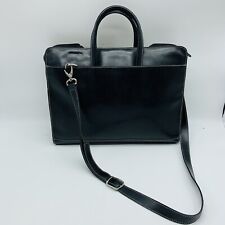FRANKLIN COVEY Black Leather Briefcase Laptop Bag Carry On Luggage Career Work picture