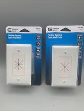 (2 Pack) Commercial Electric 1-Gang Flexible Opening Cable Wall Plate, White picture