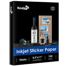 100 Full Sheets Label - Koala Sticker Paper for Inkjet + Laser Printers 8.5x11 picture