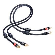 Pair RCA Cable OCC Copper Amplifier Audio Video Cord with Gold Plated RCA Plugs picture