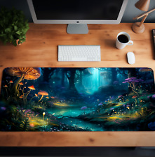 Bioluminescent Flora Deskmat - Nature Design, Realistic Image, Mushroom Desk Mat picture