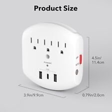 3-Outlet Extender, Multi Plug Outlets,Surge Protector with Top Phone Holder picture