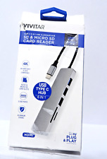 Vivitar Aluminum USB Type C Hub 6 In 1 SD & Micro SD Card Read  Plug & Play picture