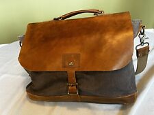 Ecosusi Bag Messenger Canvas Brown Leather Crossbody Strap picture