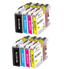 8 PK Quality Ink Set w/ Chip fits Brother LC201 LC203 MFC J485DW J4320DW J480DW picture