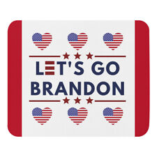 Patriotic computer mouse pad - Let's Go Brandon - American flag Biden MAGA picture
