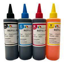 4x250ml PREMIUM BLACK&Color BULK DYE-BASED REFILL INK FOR HP LEXMARK DELL CANON picture