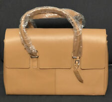 Francine Collection Tan Leather Laptop Brief Case Bag NEW picture