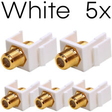 5 Pack F-Type Keystone Jack Coaxial Cable Coupler F-Type Insert for Wall Plate picture
