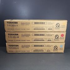 Genuine Toshiba T-FC30U CYM 3 Toner Cartidges Cyan Magenta and Yellow NEW Sealed picture