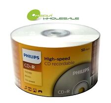 100 PHILIPS Blank 52X CD-R CDR Branded Logo 700MB 80min Media Disc  picture