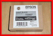T5807 Genuine Epson Pro 3800 3880 Light Black Ink T580700 w/exp 02-2017 picture
