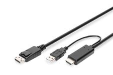 DIGITUS HDMI to DP Adapter Cable 2 m 4K @ 30Hz External Power Source USB - A picture