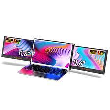 11.6'' Triple Portable Monitor 1080P IPS Dual Screen Laptop Extender Type C HDMI picture