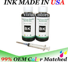 2x100ml Premium Refill Bulk Black Ink for All HP Canon Epson Lexmark Printers picture