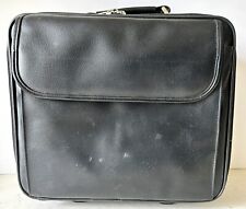 Fellowes Black Leather Travel Wheeled Bag w/ Retractable Push Handle picture