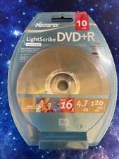 Memorex LightScribe DVD+R Recordable 10 Pack Up To 16x 4.7 GB 120 min SEALED picture