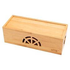 Extra Large Cable Management Box with Lid Bamboo Cable Box for Cords Power St... picture