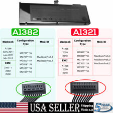 A1321/A1382 Battery For MacBook Pro 15 A1286 Early /Late 2011 Mid 2012 2009 2010 picture