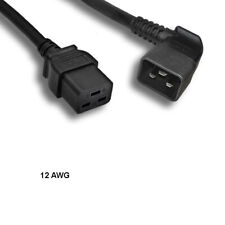 Kentek 10 FT 12 AWG Power Cord Right Angled C20 to C19 20A/250V SJT Data Server picture