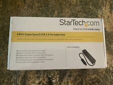 StarTech ST4300PBU3 4 Port USB 3.0 Hub - Built-in Cable - SuperSpeed New Sealed picture