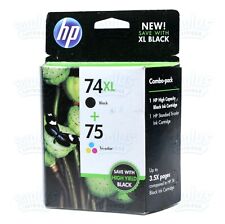 Genuine HP 74XL Black & 75 Color Cartridges J5730 J5740 C4210 C4410 D5360 D5315 picture
