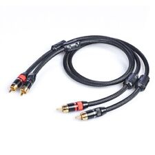 Pair Shielded OFC HiFi RCA Audio Cable With Gold Plated Signal Interconnect Cord picture