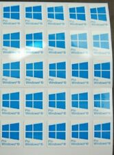 25 PCS for Window 10 Pro Blue Sticker Badge Logo Decal Cyan Color 22mm x 16mm picture