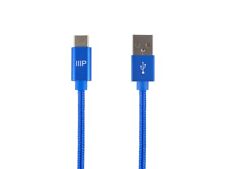 Monoprice USB 2.0 Type-C to Type - A Charge and Sync Braided Cable 6ft, Blue picture